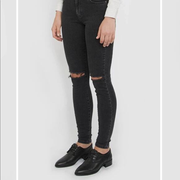 NEW! Dr. Denim Regina Black Distressed Skinny Jean, NWT, Size 24, MSRP $105 - Picture 2 of 13